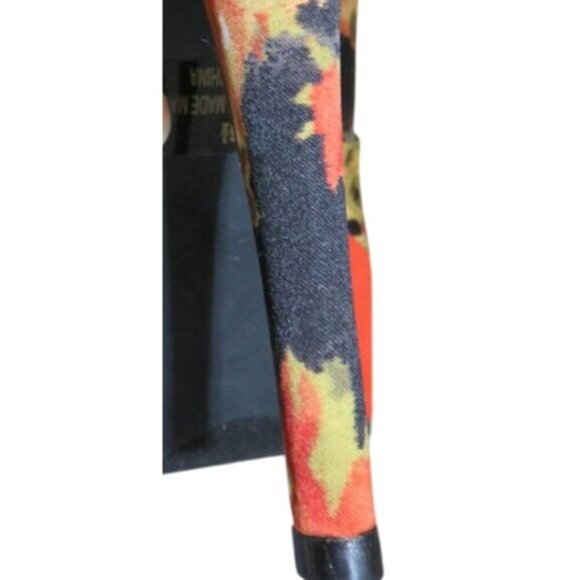 Qupid Penelope Orange Multi Suede Leather Peep Toe Platform Heels Stilettos - Picture 12 of 15